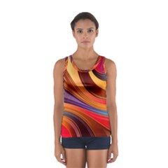 Abstract Colorful Background Wavy Sport Tank Top  by Nexatart