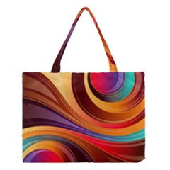 Abstract Colorful Background Wavy Medium Tote Bag by Nexatart