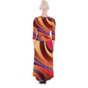 Abstract Colorful Background Wavy Quarter Sleeve Wrap Maxi Dress View2