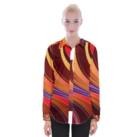 Abstract Colorful Background Wavy Womens Long Sleeve Shirt by Nexatart