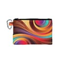 Abstract Colorful Background Wavy Canvas Cosmetic Bag (Small) View1