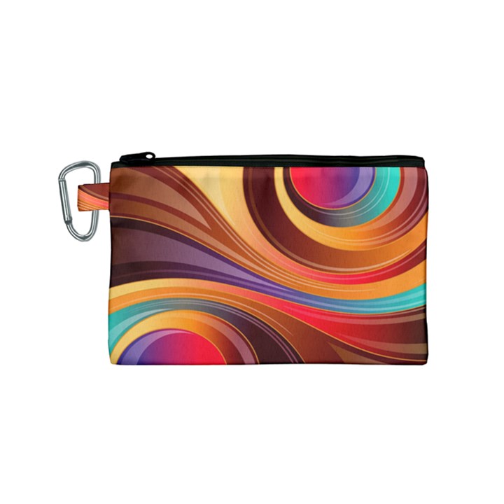 Abstract Colorful Background Wavy Canvas Cosmetic Bag (Small)