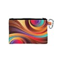 Abstract Colorful Background Wavy Canvas Cosmetic Bag (Small) View2