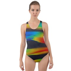 Colorful Background Cut-out Back One Piece Swimsuit by Nexatart