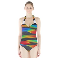 Colorful Background Halter Swimsuit by Nexatart