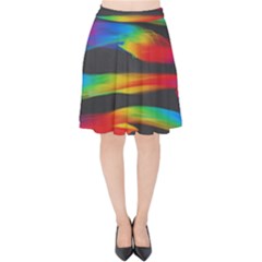 Colorful Background Velvet High Waist Skirt