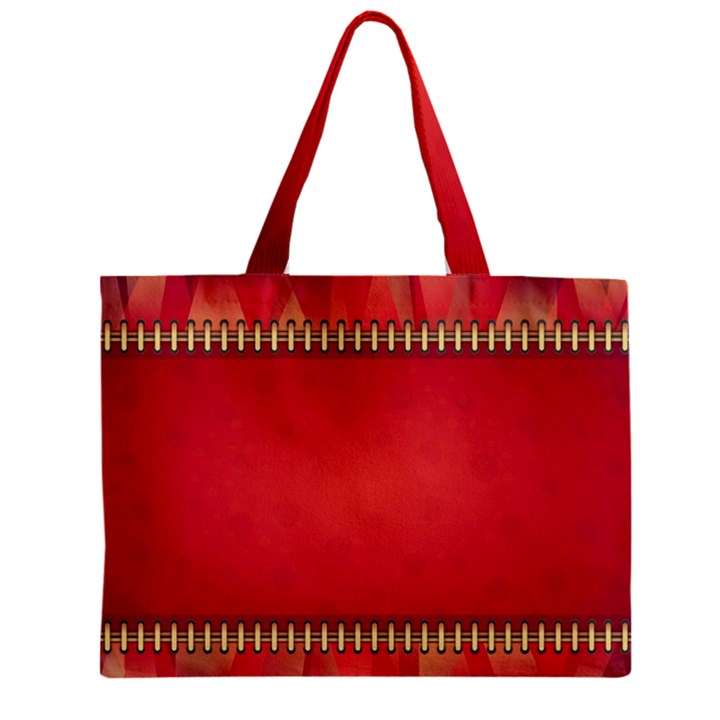 Background Red Abstract Zipper Mini Tote Bag