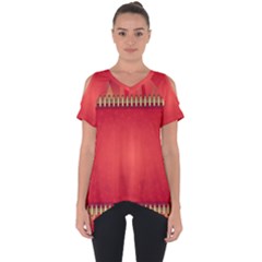 Background Red Abstract Cut Out Side Drop Tee by Nexatart