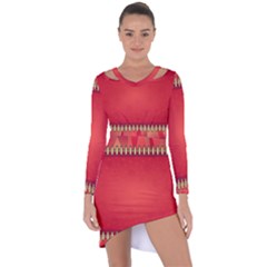 Background Red Abstract Asymmetric Cut-out Shift Dress by Nexatart