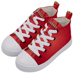 Background Red Abstract Kid s Mid-top Canvas Sneakers