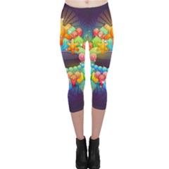 Badge Abstract Abstract Design Capri Leggings  by Nexatart