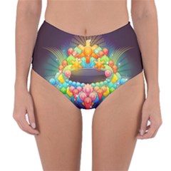 Badge Abstract Abstract Design Reversible High-waist Bikini Bottoms by Nexatart