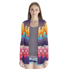 Badge Abstract Abstract Design Drape Collar Cardigan by Nexatart