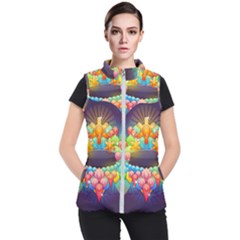 Badge Abstract Abstract Design Women s Puffer Vest by Nexatart