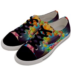 Badge Abstract Abstract Design Men s Low Top Canvas Sneakers