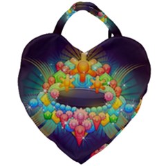 Badge Abstract Abstract Design Giant Heart Shaped Tote by Nexatart