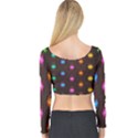 Lanterns Background Lamps Light Long Sleeve Crop Top View2