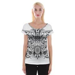 Forest Patrol Tribal Abstract Cap Sleeve Tops by Nexatart