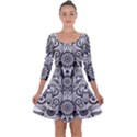 Forest Patrol Tribal Abstract Quarter Sleeve Skater Dress View1