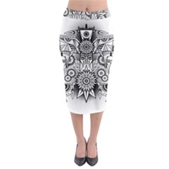 Forest Patrol Tribal Abstract Midi Pencil Skirt by Nexatart