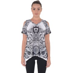 Forest Patrol Tribal Abstract Cut Out Side Drop Tee by Nexatart