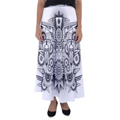 Forest Patrol Tribal Abstract Flared Maxi Skirt by Nexatart