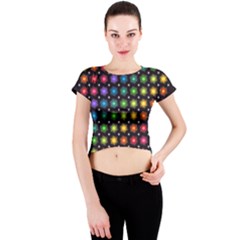 Background Colorful Geometric Crew Neck Crop Top by Nexatart