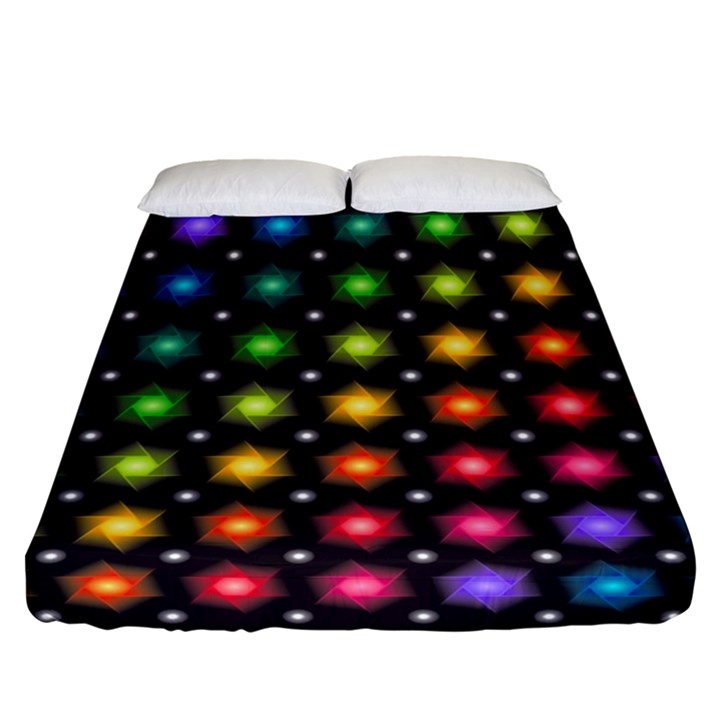 Background Colorful Geometric Fitted Sheet (Queen Size)