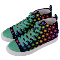 Background Colorful Geometric Women s Mid-top Canvas Sneakers by Nexatart