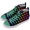 Background Colorful Geometric Women s Mid-Top Canvas Sneakers View2