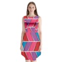 Abstract Background Colorful Sleeveless Chiffon Dress   View1