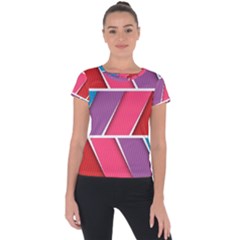 Abstract Background Colorful Short Sleeve Sports Top  by Nexatart