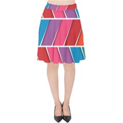 Abstract Background Colorful Velvet High Waist Skirt