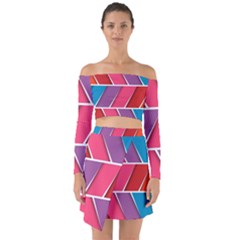 Abstract Background Colorful Off Shoulder Top With Skirt Set