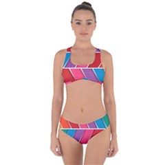 Abstract Background Colorful Criss Cross Bikini Set