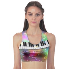 Piano Keys Music Colorful 3d Sports Bra by Nexatart