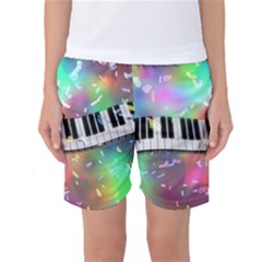 Piano Keys Music Colorful 3d Women s Basketball Shorts by Nexatart