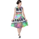 Piano Keys Music Colorful 3d V-Neck Midi Sleeveless Dress  View2