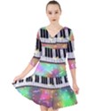 Piano Keys Music Colorful 3d Quarter Sleeve Front Wrap Dress	 View1