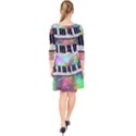 Piano Keys Music Colorful 3d Quarter Sleeve Front Wrap Dress	 View2