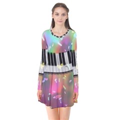 Piano Keys Music Colorful 3d Flare Dress by Nexatart