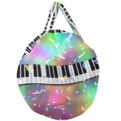 Piano Keys Music Colorful 3d Giant Round Zipper Tote