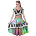 Piano Keys Music Colorful 3d Cap Sleeve Wrap Front Dress View1