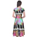 Piano Keys Music Colorful 3d Cap Sleeve Wrap Front Dress View2