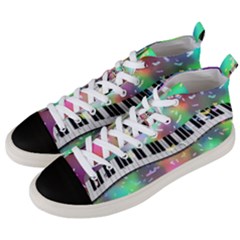 Piano Keys Music Colorful 3d Men s Mid-top Canvas Sneakers