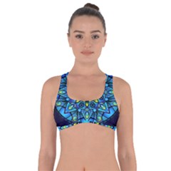 Mandala Blue Abstract Circle Got No Strings Sports Bra