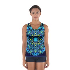 Mandala Blue Abstract Circle Sport Tank Top  by Nexatart