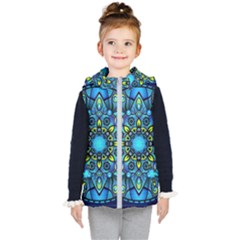 Mandala Blue Abstract Circle Kid s Puffer Vest