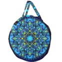 Mandala Blue Abstract Circle Giant Round Zipper Tote View2