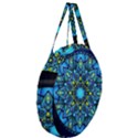 Mandala Blue Abstract Circle Giant Round Zipper Tote View3